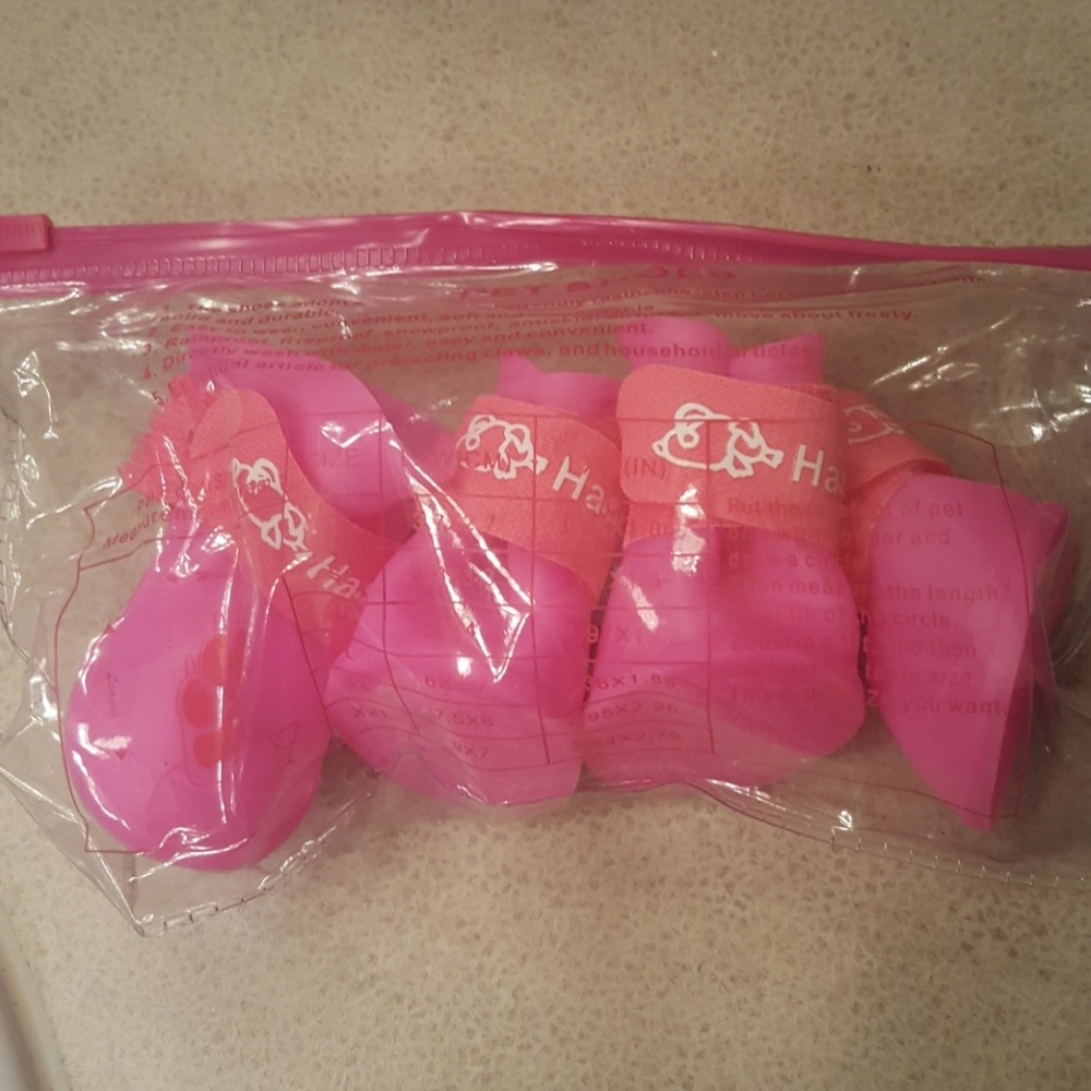Small Pink Dog Booties